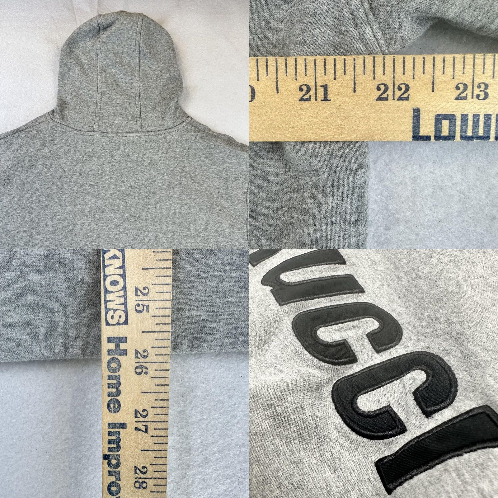 Vintage Marucci Hoodie Mens Medium Gray Pullover Kangaroo Pocket Logo Applique Athletic Size US M / EU 48-50 / 2 - 8 Thumbnail