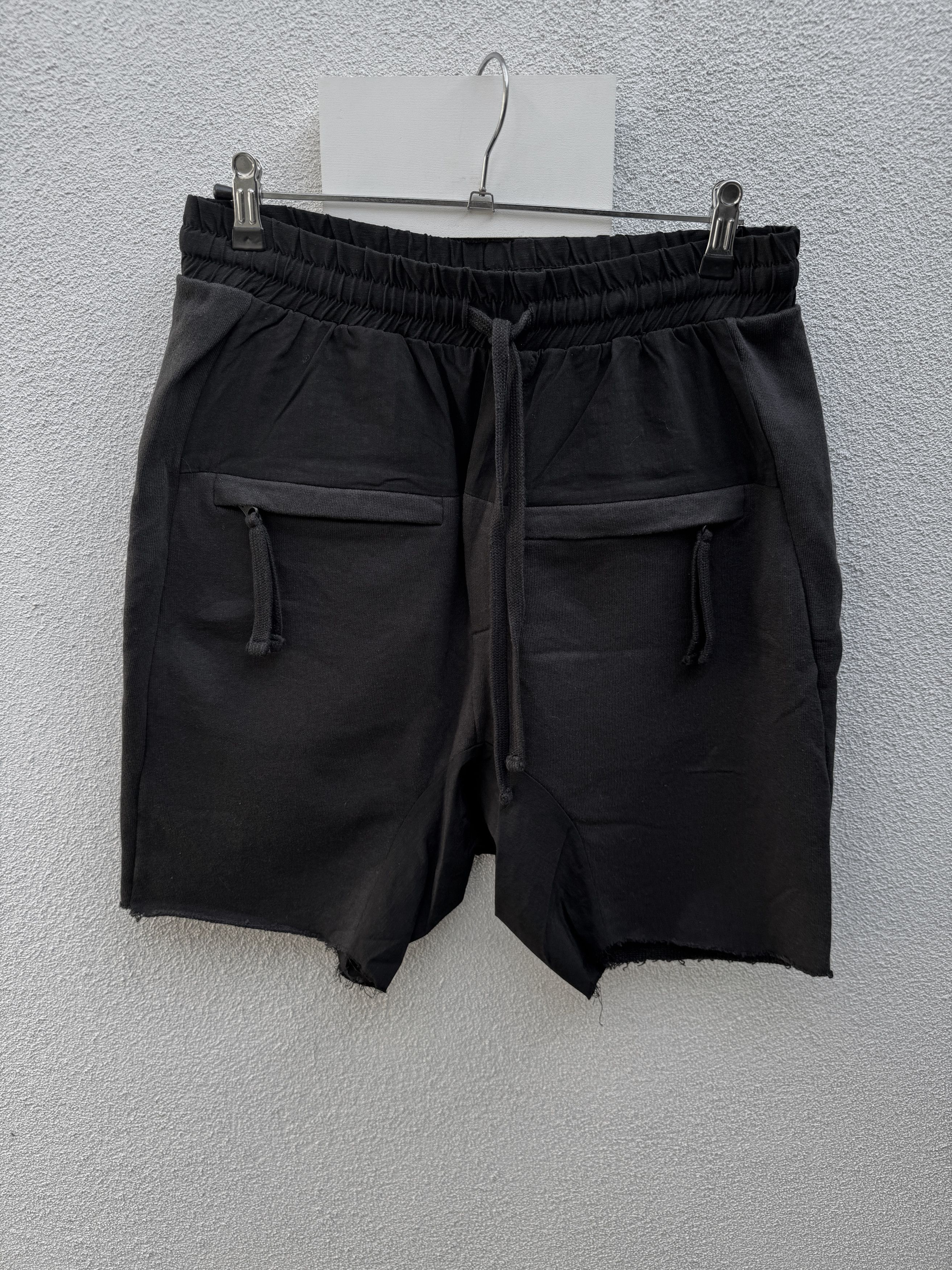 Thom Krom Shorts Black Cotton Linen Drop Crotch L