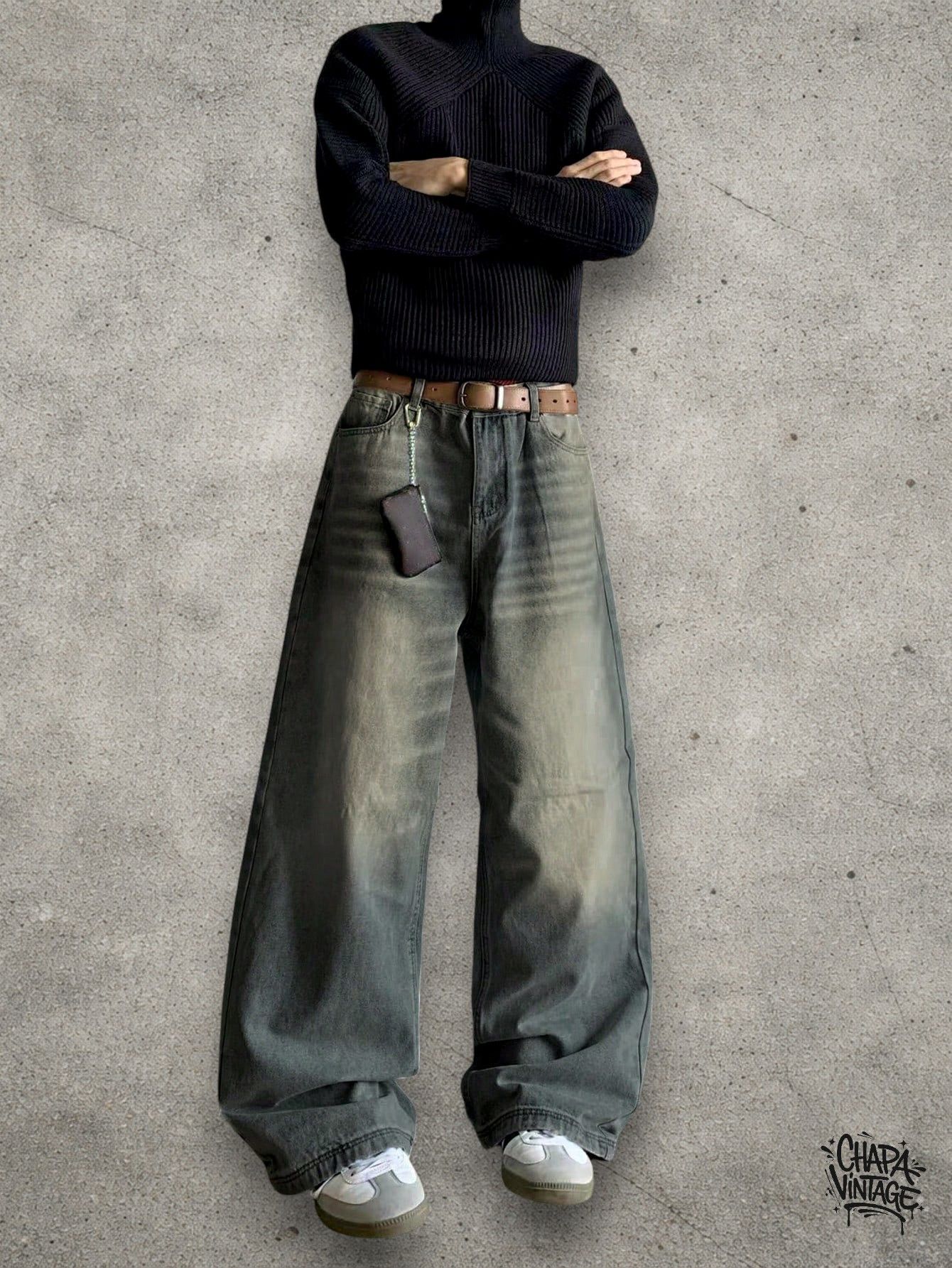 Vintage Wide leg washed jeans Size US 32 / EU 48 - 1 Thumbnail