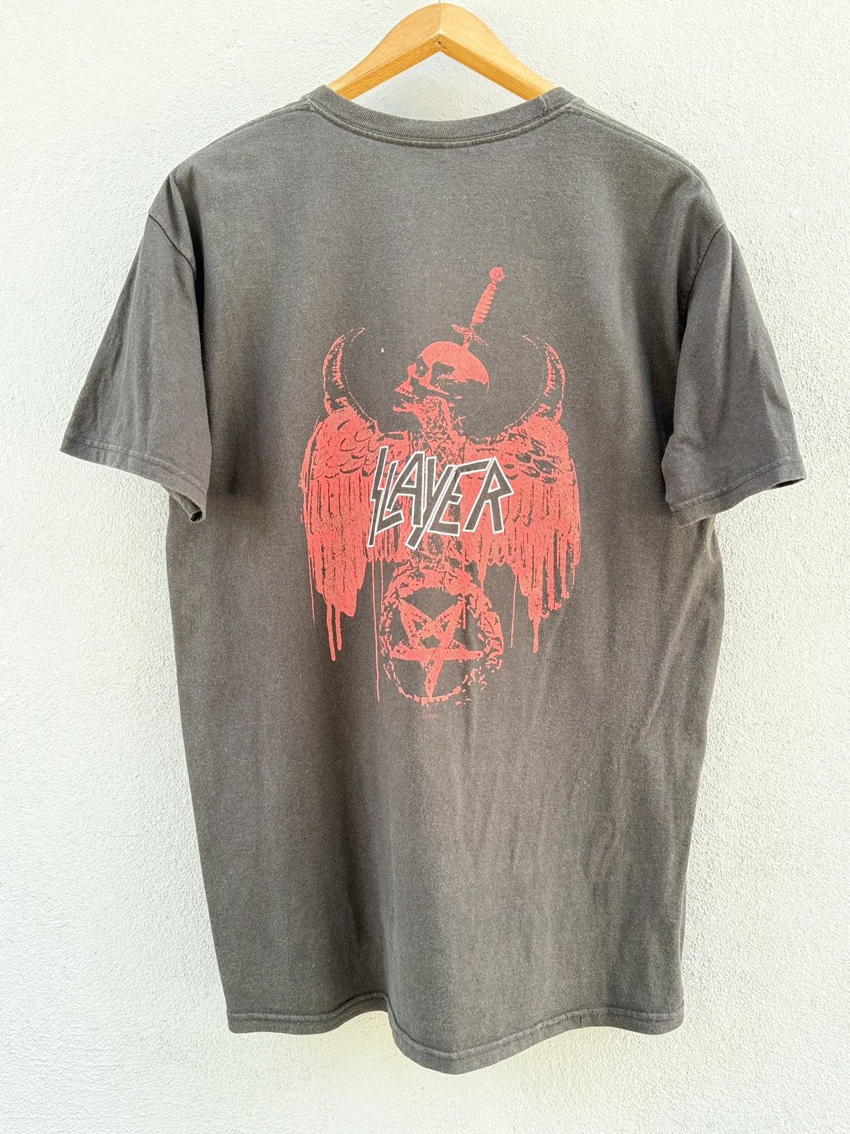 Band Tees Vintage Slayer American Thrash Metal Band Faded Tee Size US L / EU 52-54 / 3 - 2 Thumbnail
