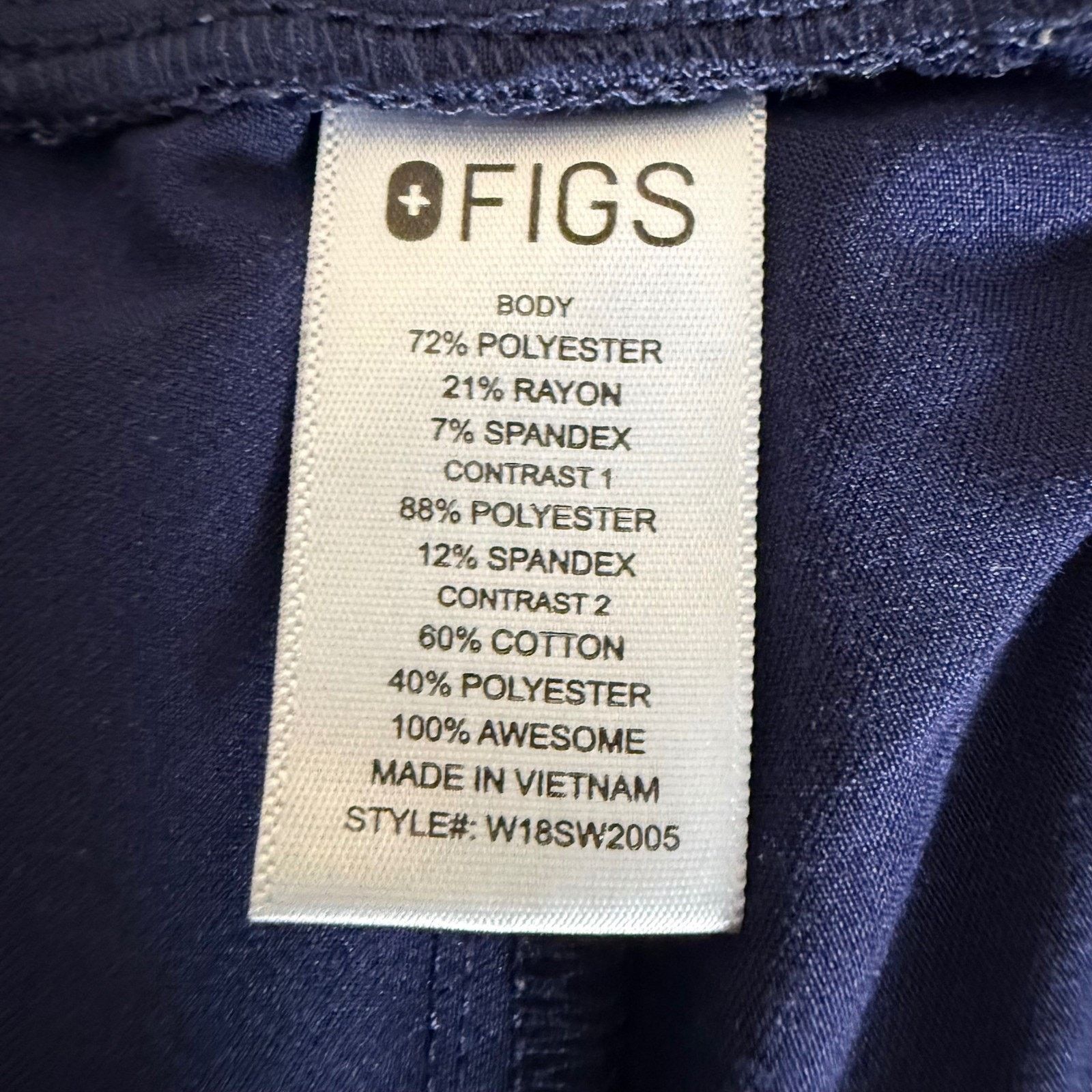 Other FIGS Zamora Jogger Scrub Pant Women Medium Navy Blue Stretch Size 31" - 3 Thumbnail