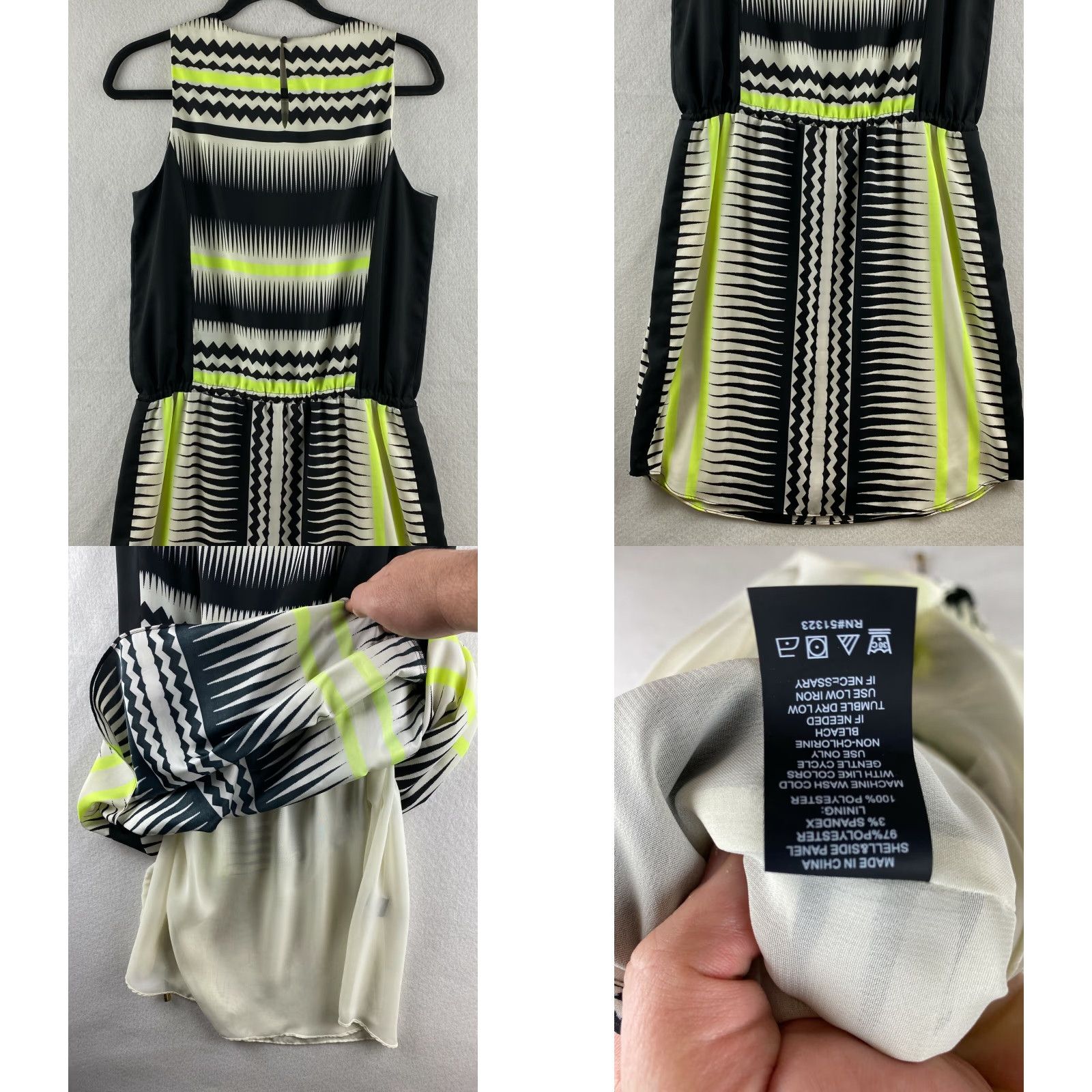 Vince Camuto Vince Camuto Dress Womens 10 Multicolor A Line Sleeveless Lined Tie-Waist Dress Mens? Size L / US 10 / IT 46 - 8 Thumbnail