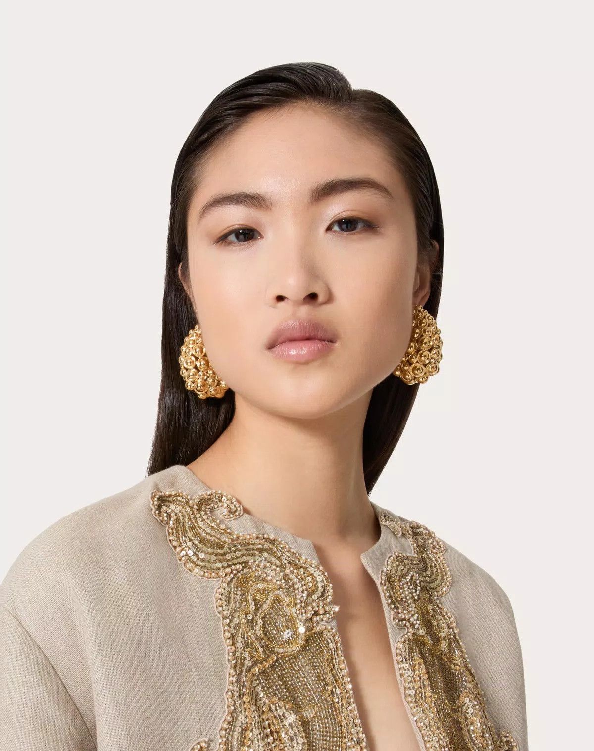 Valentino oc11z0725 Size:OS/ Metal Pineapple Earrings in Golden Size ONE SIZE - 5 Thumbnail