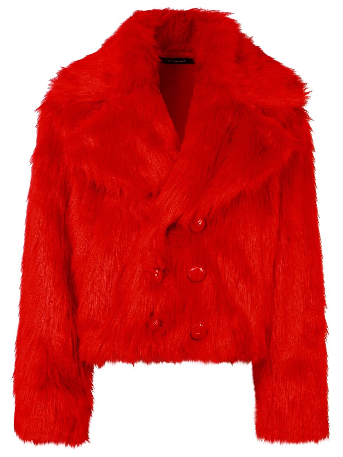 Dsquared2 DSQUARED2 'Pop Fox' Red Acrylic Blend Jacket Size M / US 6-8 / IT 42-44 - 1 Thumbnail
