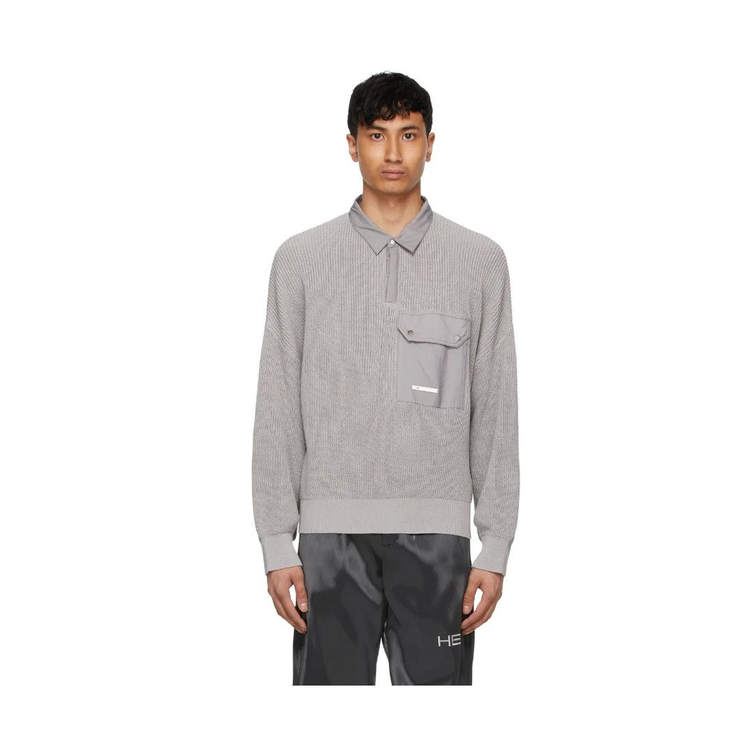 Heliot Emil o1mle0125 Oversized Polo Knit Shirt in Grey Size US S / EU 44-46 / 1 - 1 Thumbnail