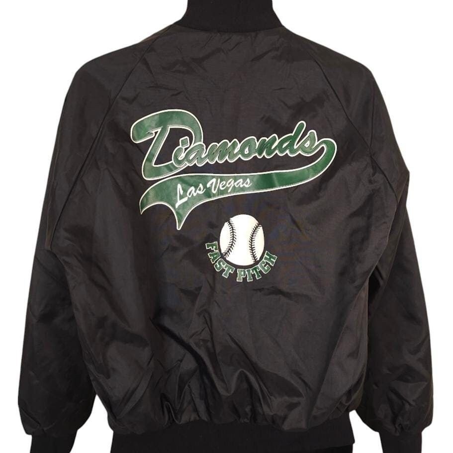 Vintage Vintage Diamonds Fast Pitch Satin Bomber Jacket Mens Large Size US L / EU 52-54 / 3 - 1 Thumbnail