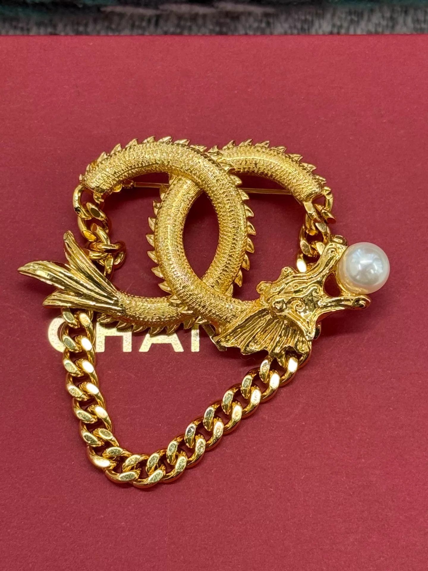 Chanel Chanel Vic Gold Dragon Pearl Brooch New With Box Size ONE SIZE - 3 Thumbnail
