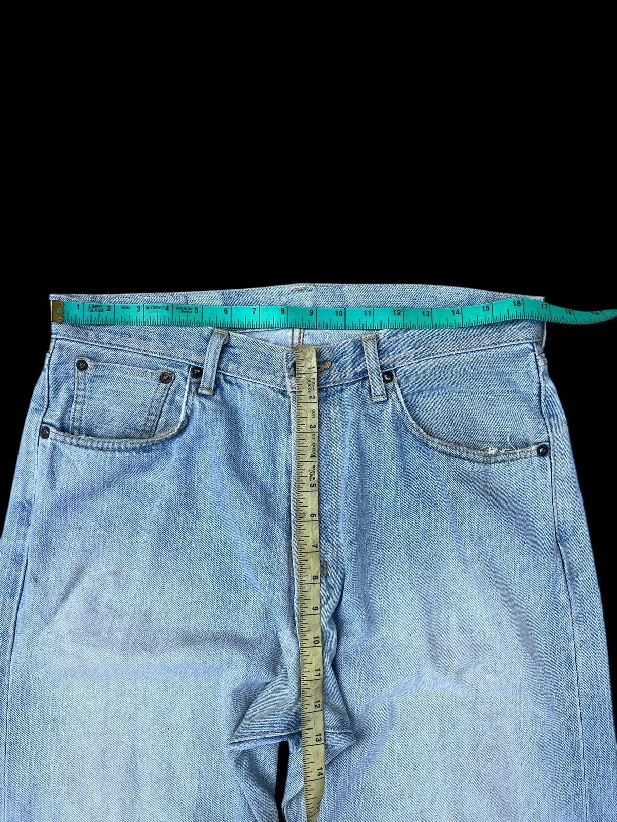 Edwin 2000s Edwin 505 Distressed Aging Mud Denim Selvedge Jeans Size US 32 / EU 48 - 4 Thumbnail