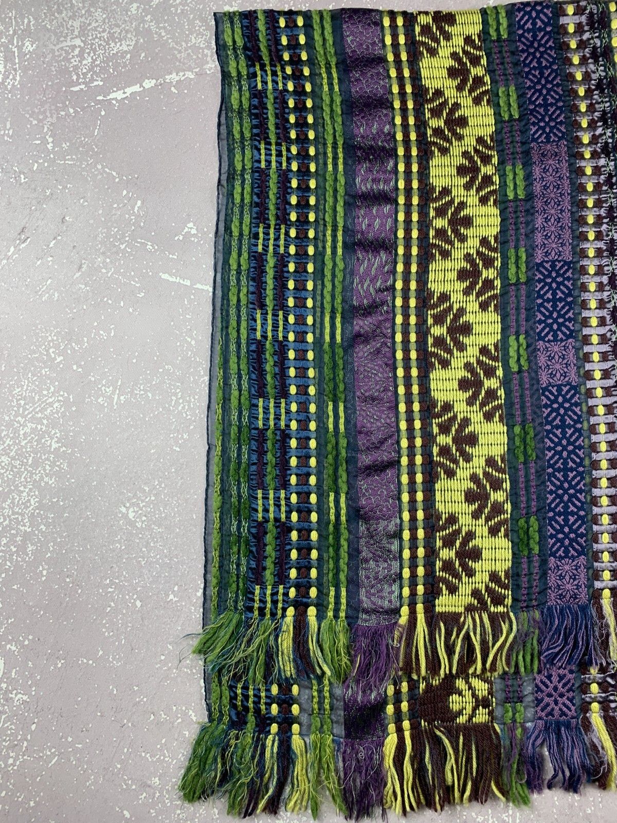 Etro Etro Wool/Silk Stole Blend Multicolor Striped Muffler Scarf Size ONE SIZE - 3 Thumbnail