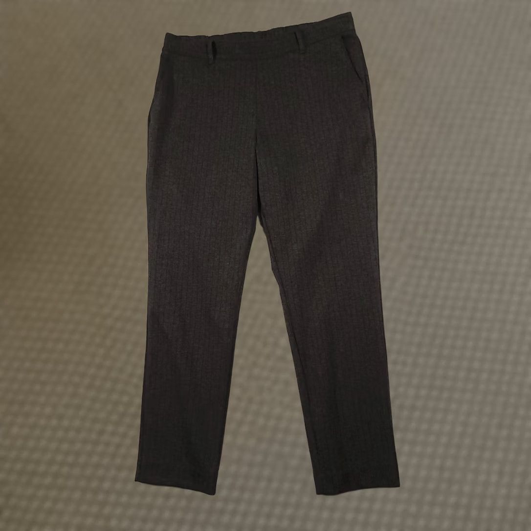 Banana Republic Banana Republic Pants Womens 10 Gray Pinstripe Pull On Ankle Dress Work Office Tapered Striped Polyester Rayon Spandex Pockets Elastic Waist Size 32" / US 10 / IT 46 - 1 Thumbnail