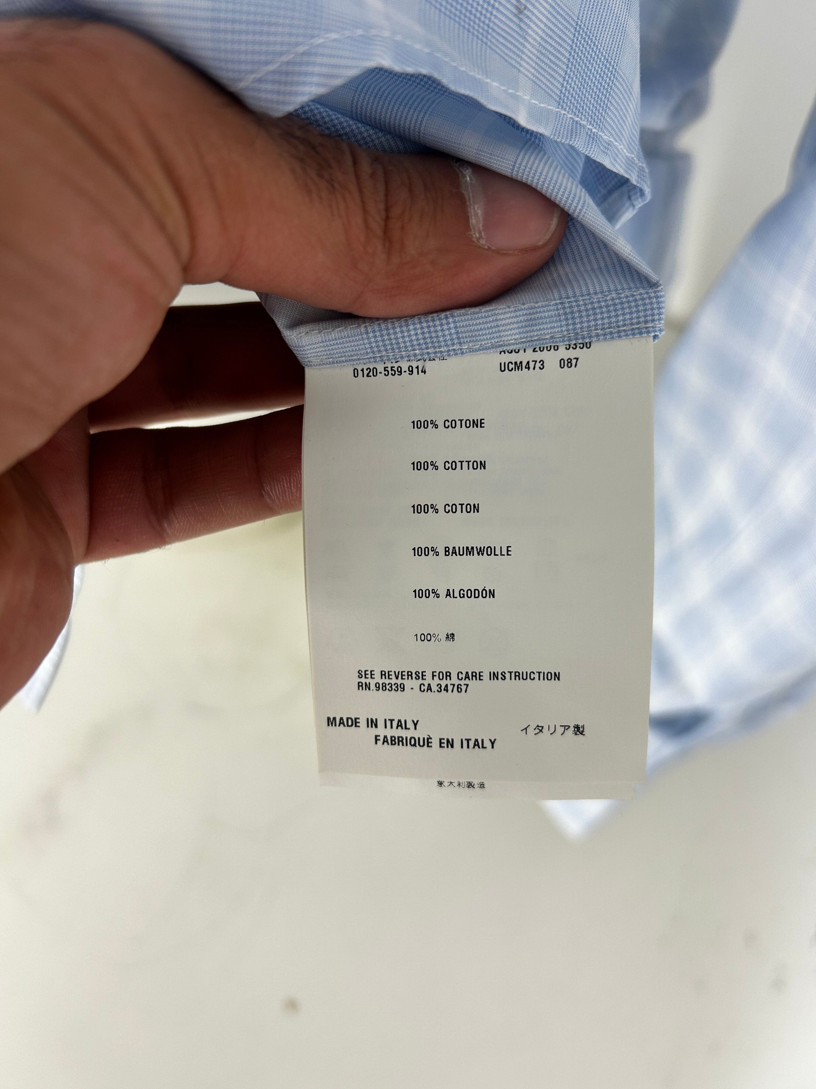 Prada PRADA SKY BLUE PRINCE OF WALES CHECK DRESS SHIRT SIZE 40 Size US M / EU 48-50 / 2 - 4 Thumbnail