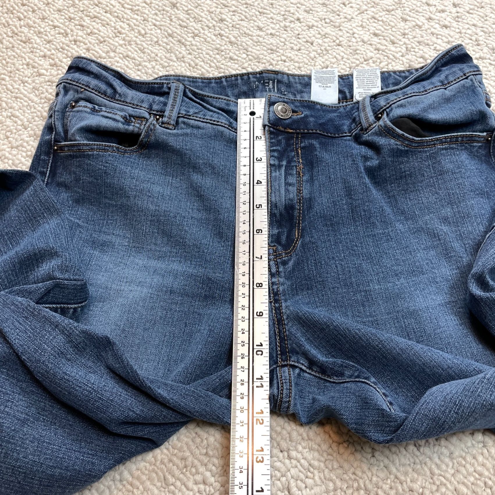 Vintage Time and Tru Jeans Womens 16 Blue Denim Dark Wash Straight Leg Stretch 35x26 Size 38" / US 16 / IT 52 - 4 Thumbnail