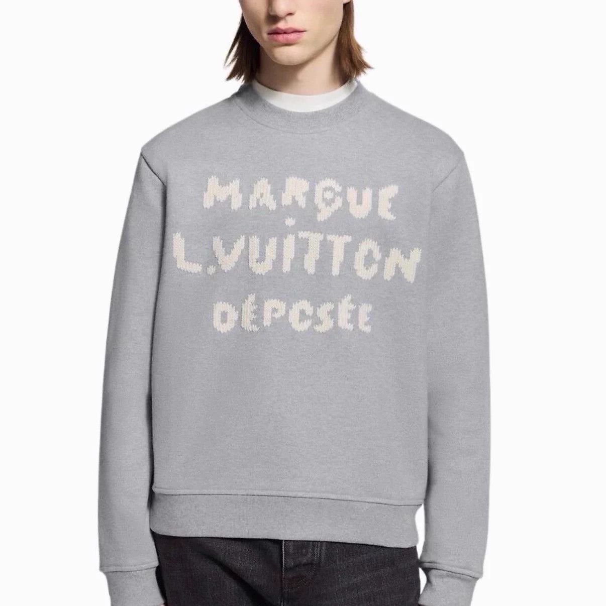 Louis Vuitton LV Monogram Knit Crewneck Sweatshirt Grey L Size US L / EU 52-54 / 3 - 6 Thumbnail