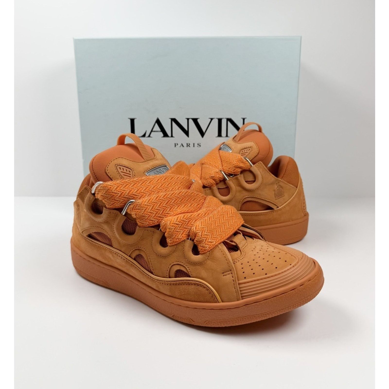Lanvin Size 13- Lanvin Curb Mango Orange Sneakers NEW/RETAIL $1K Size US 13 / EU 46 - 2 Thumbnail