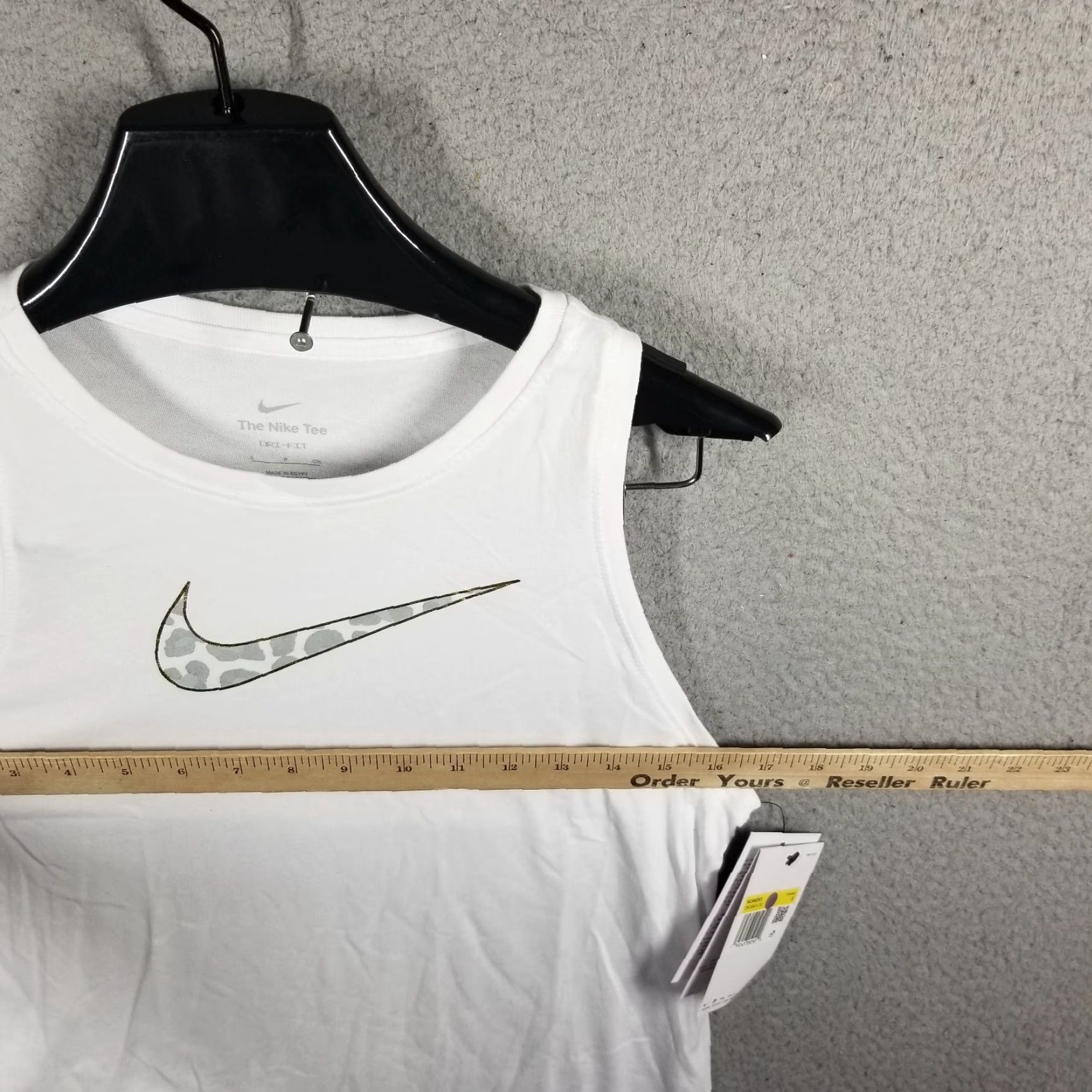 Nike Nike Dri-FIT Women’s S Tank Top Activewear Leopard Logo Short Sleeve White Size S Size S / US 4 / IT 40 - 6 Thumbnail