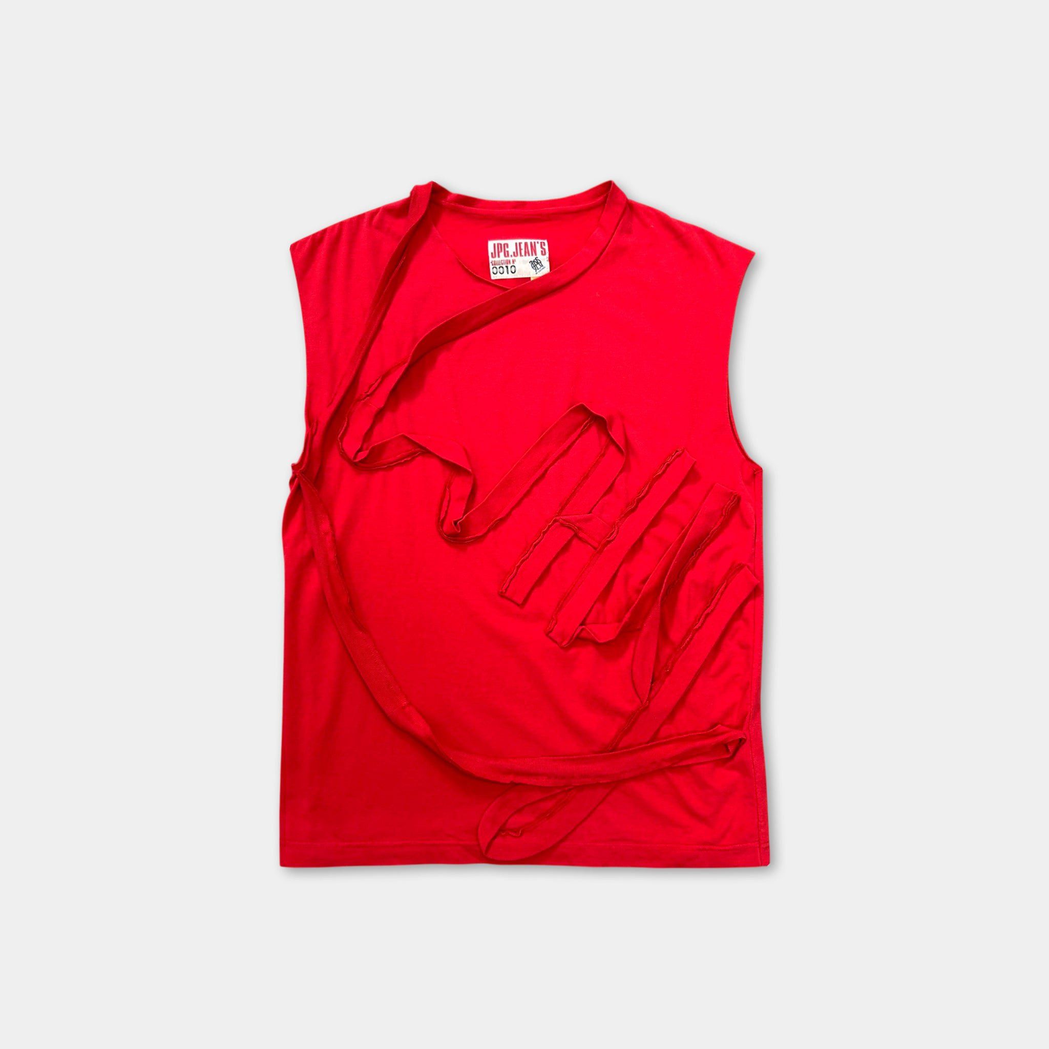 Jean Paul Gaultier Jean Paul Gaultier Red Deconstructed Sleeveless T-Shirt Size US L / EU 52-54 / 3 - 1 Thumbnail