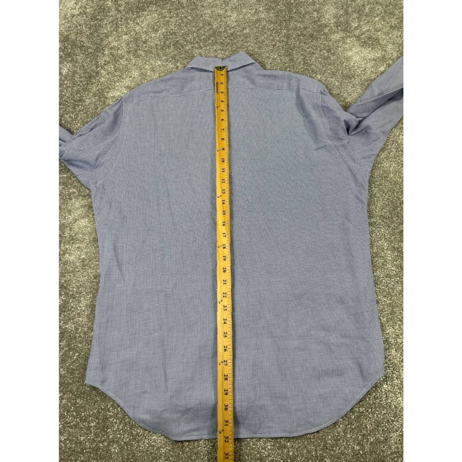 Polo Ralph Lauren VINTAGE Polo By Ralph Lauren Dress Shirt Mens 16 Blue White Cotton Button Up Size 42R - 6 Thumbnail