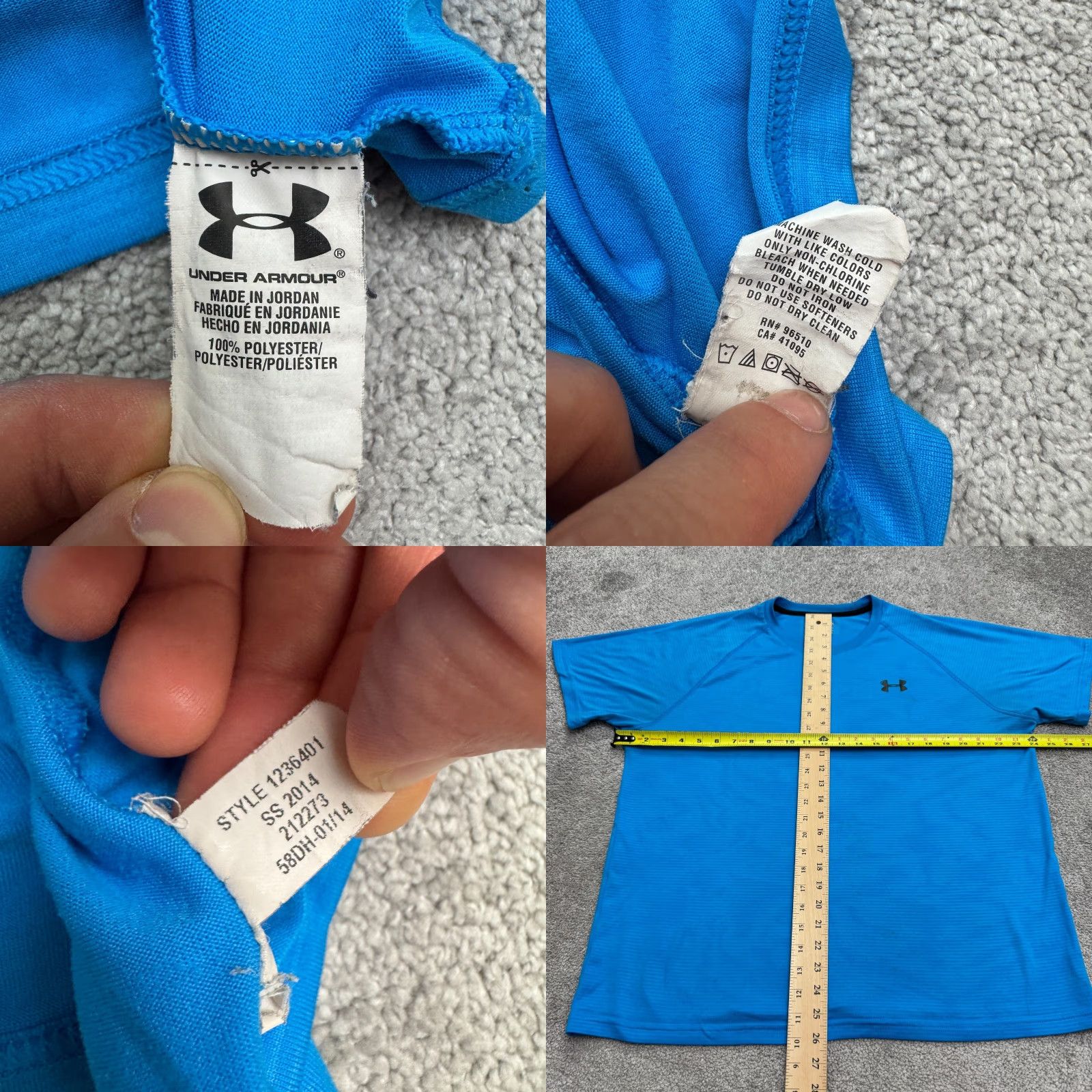 Under Armour VINTAGE? Wait, item is Not Vintage. So: Under Armour T-Shirt Mens Medium Blue Short Sleeve Crew Neck Athletic Tee Size US M / EU 48-50 / 2 - 8 Thumbnail