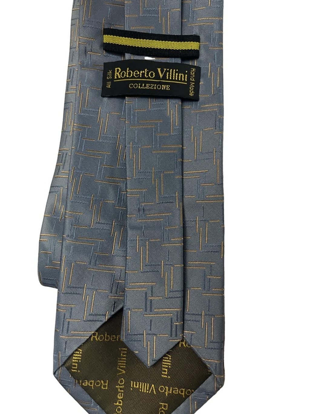 Robert Villini Men's Roberto Villini Gray Silk Tie One Size Size ONE SIZE - 3 Thumbnail