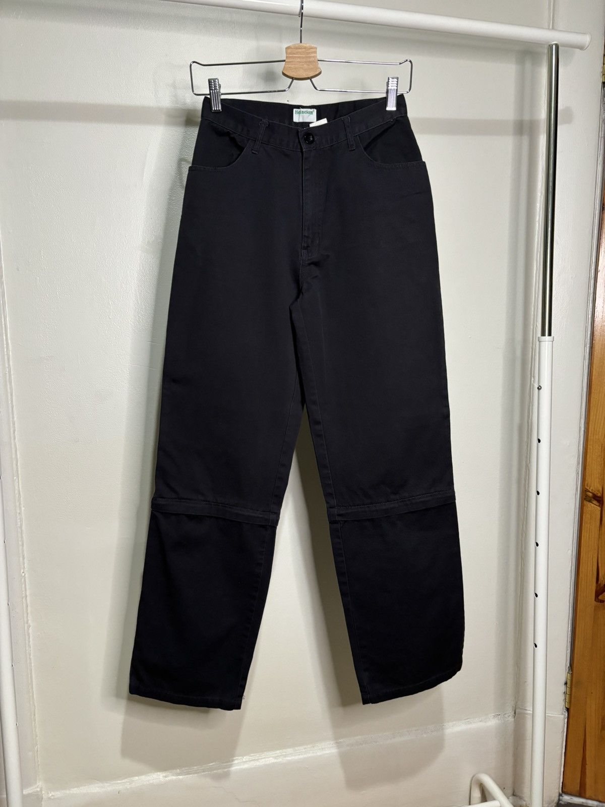 Heineken Vintage 1990s Faded Black Work Pants Size 27" / US 4 / IT 40 - 1 Thumbnail