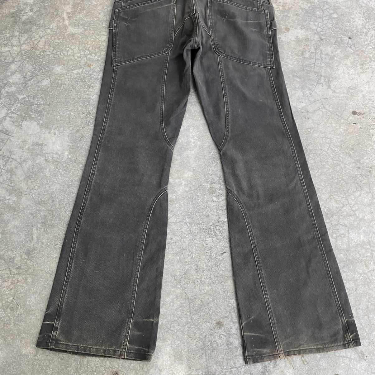 JACKROSE 2000’s Jackrose Coated Panelled Super Flared Jeans Size US 32 / EU 48 - 13 Thumbnail