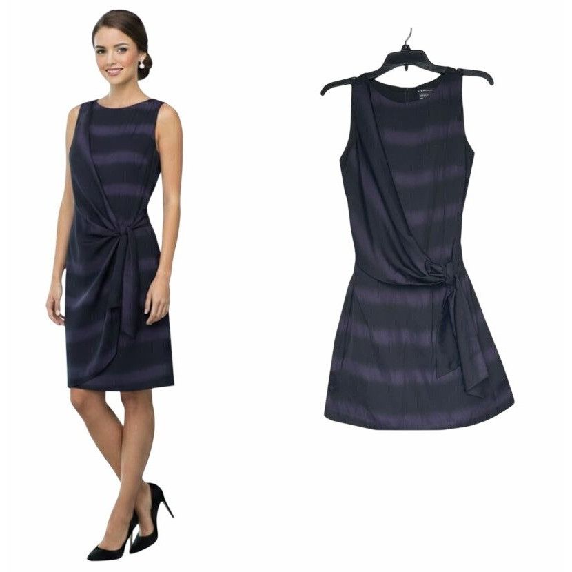Armani Exchange ❤️Armani Exchange Women's Sz S Black Striped Sleeveless Knot Size S / US 4 / IT 40 - 1 Thumbnail