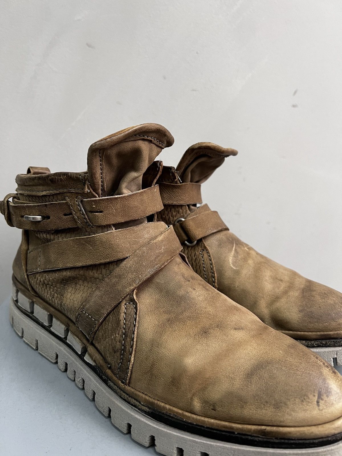 A.S.98 × Japanese Brand BELTED A.S. 98 leather ankle boots designer 90s Size US 8 / EU 41 - 13 Thumbnail