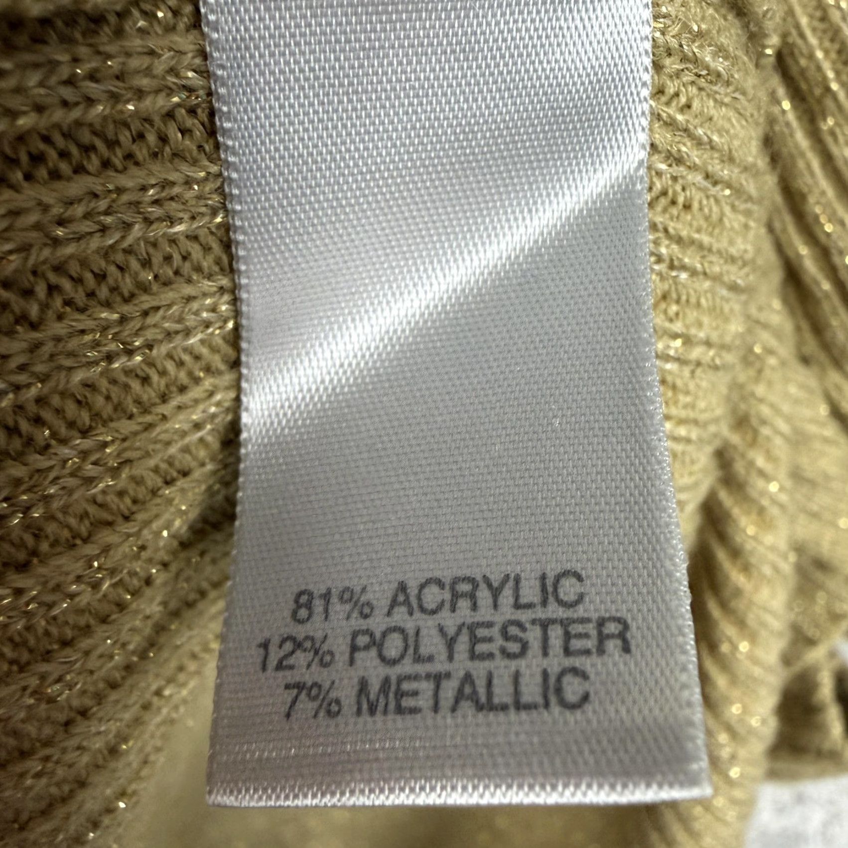 Avenue Avenue Cardigan Womens 26/28 Plus Gold Metallic Knit Open Front Boho Layering Size 4XL / US 24-26 - 6 Thumbnail