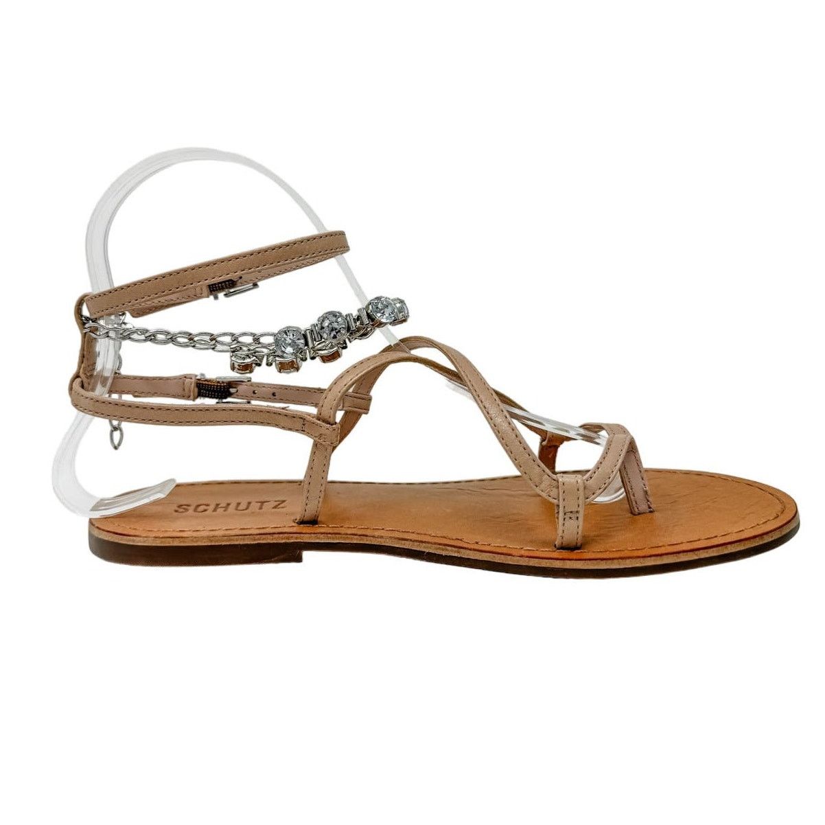 SCHUTZ SCHUTZ Crystal Leather Strappy Thong Sandals size 7 Size US 7 / IT 37 - 8 Thumbnail