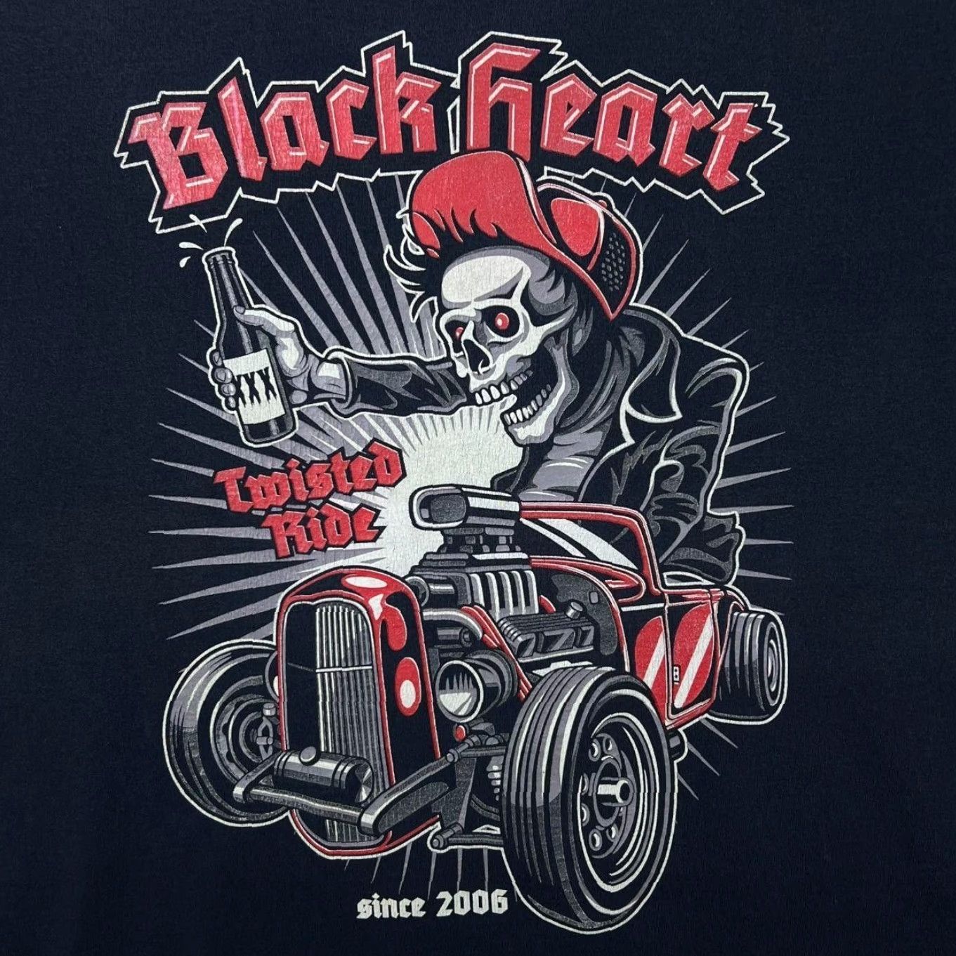 Vintage Black Heart Clothing "Twisted Ride" Tattoo Goth Biker Graphic Black T-Shirt XL Mens Short Sleeve Crew Neck 100% Cotton Size US XL / EU 56 / 4 - 4 Thumbnail