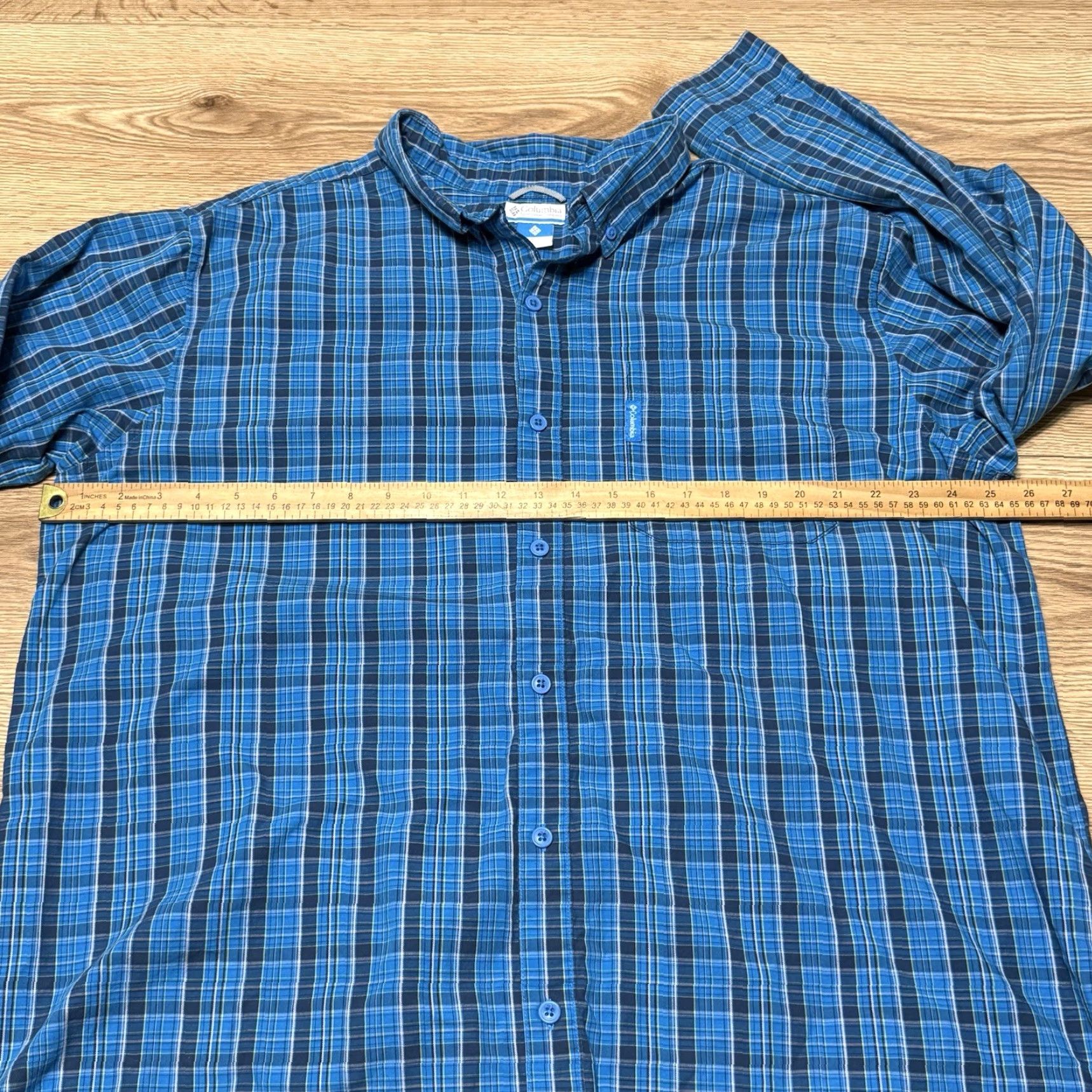 Vintage VINTAGE Columbia Men's Shirt Button-Up Long Sleeve 2XL Blue Plaid Mens Size US XXL / EU 58 / 5 - 6 Thumbnail