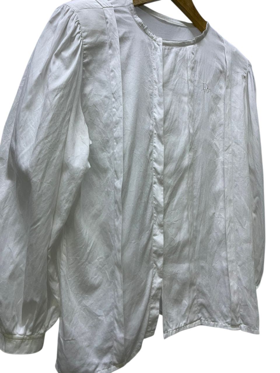 Dior Vintage Cristian Dior White Cotton Blouse Size M / US 6-8 / IT 42-44 - 6 Thumbnail