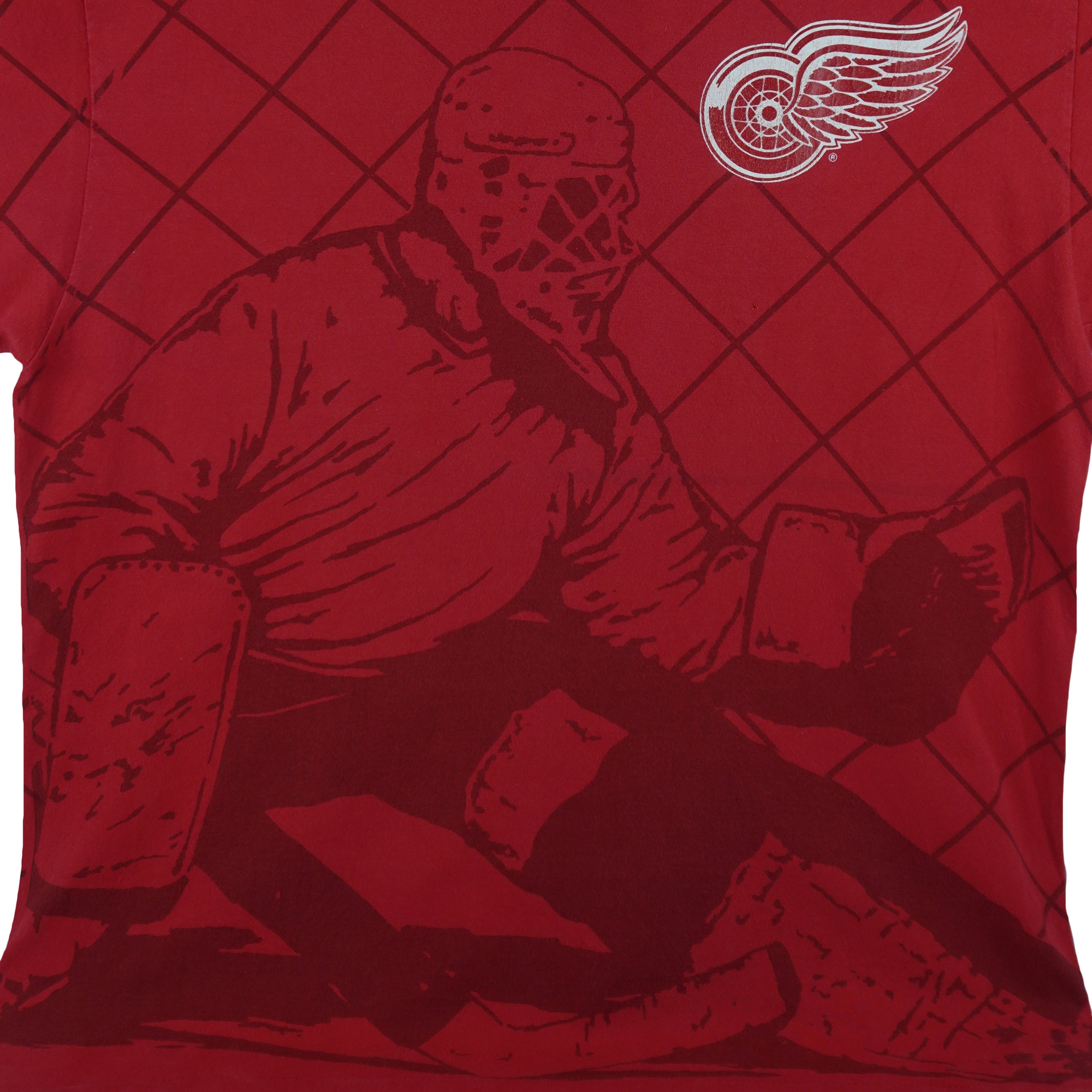 NHL Detroit Red Wings Goalie All Over Print T-Shirt 1990s Size US XL / EU 56 / 4 - 3 Thumbnail