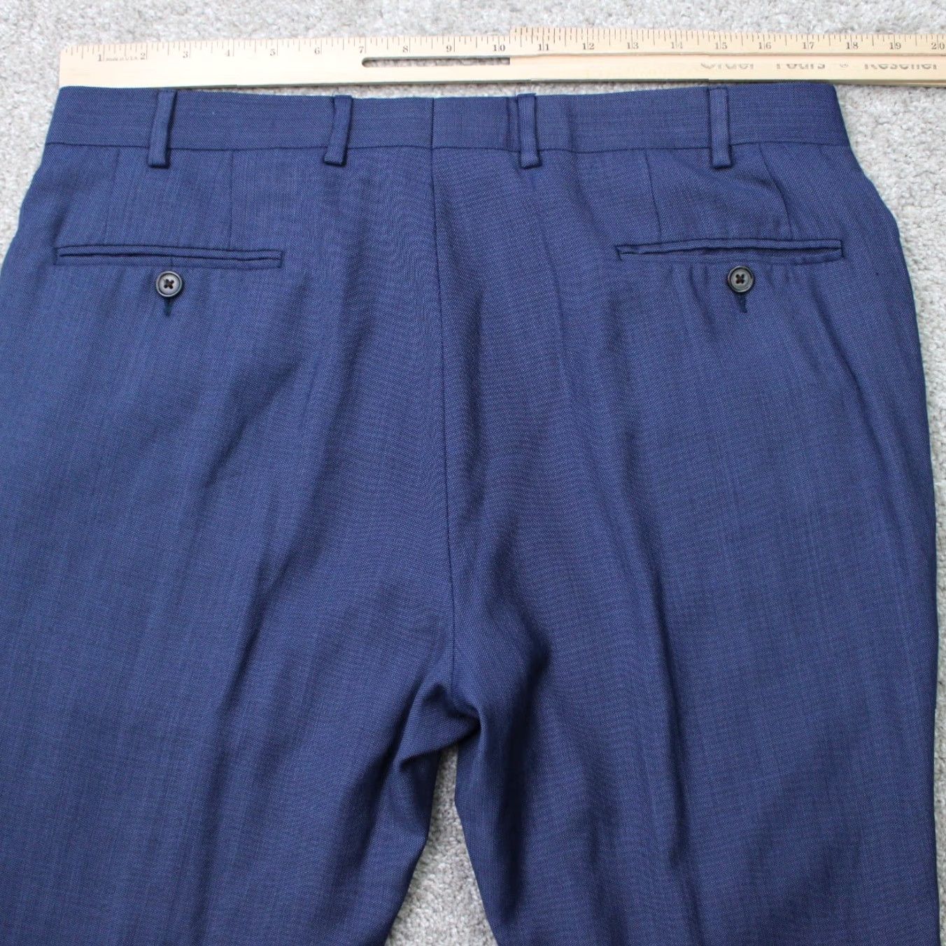 Ralph Lauren LAUREN Ralph Lauren Pants Mens 36x30 Flat Front Wool/Poly Blue Stretch Dress Pants Regular Straight/Classic 90s Theme Mens Size US 36 / EU 52 - 7 Thumbnail