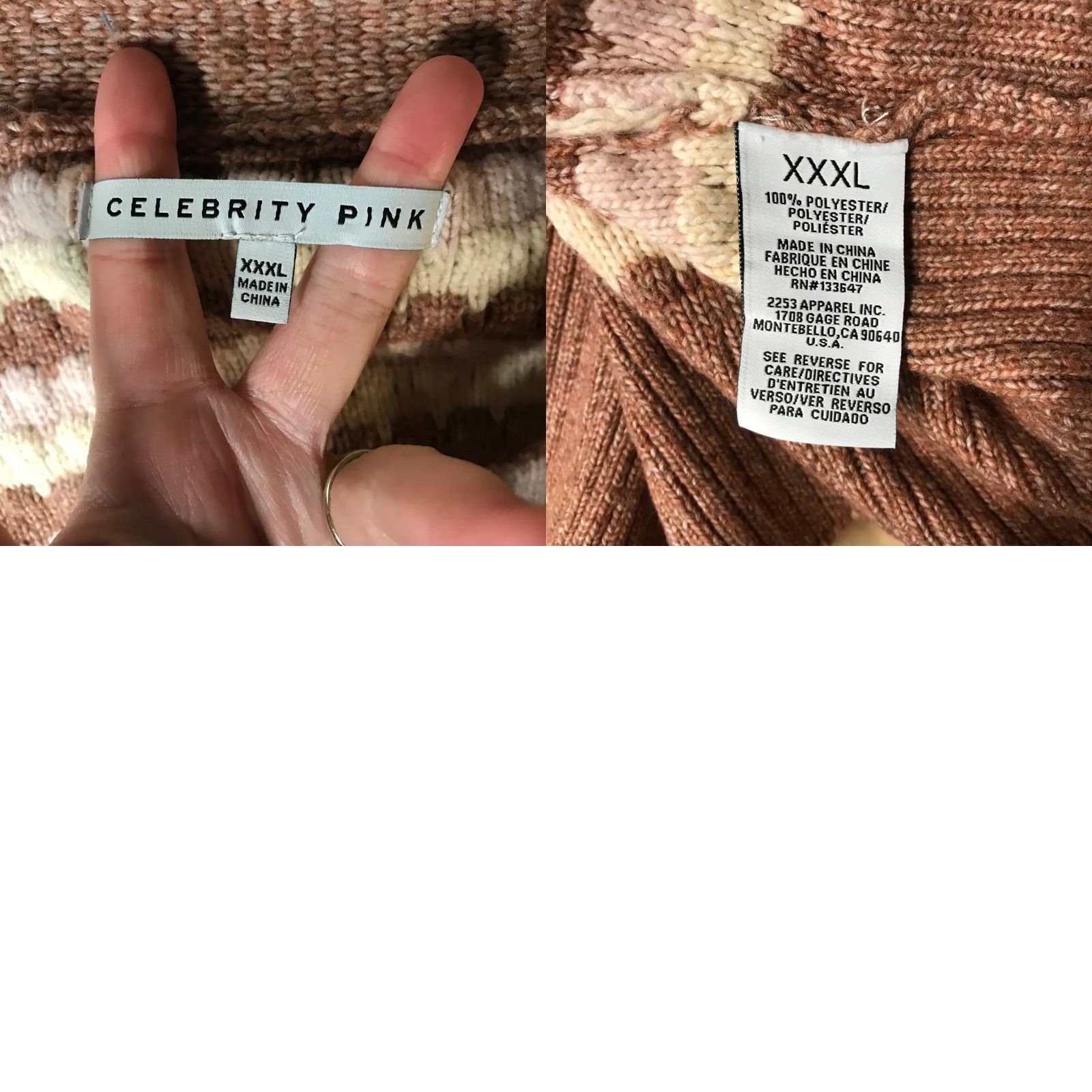 Vintage VINTAGE Celebrity Pink Striped Knit Cardigan Sweater Women's XXXL Brown Pink Beige Size XXL / US 16-18 / IT 52-54 - 8 Thumbnail