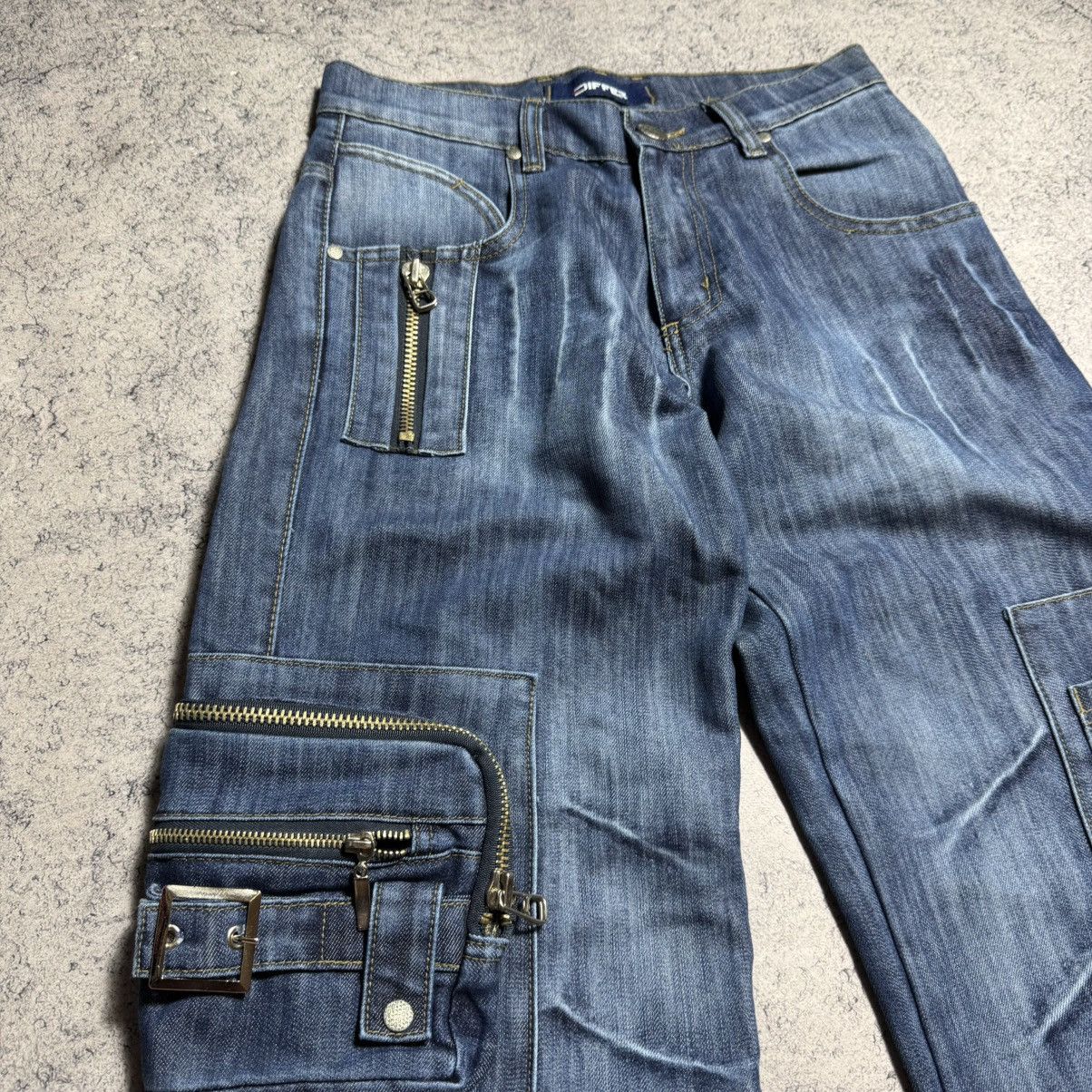 Vintage Archive Multi-pocket Faded Cargo Jeans Pants Size US 29 - 4 Thumbnail