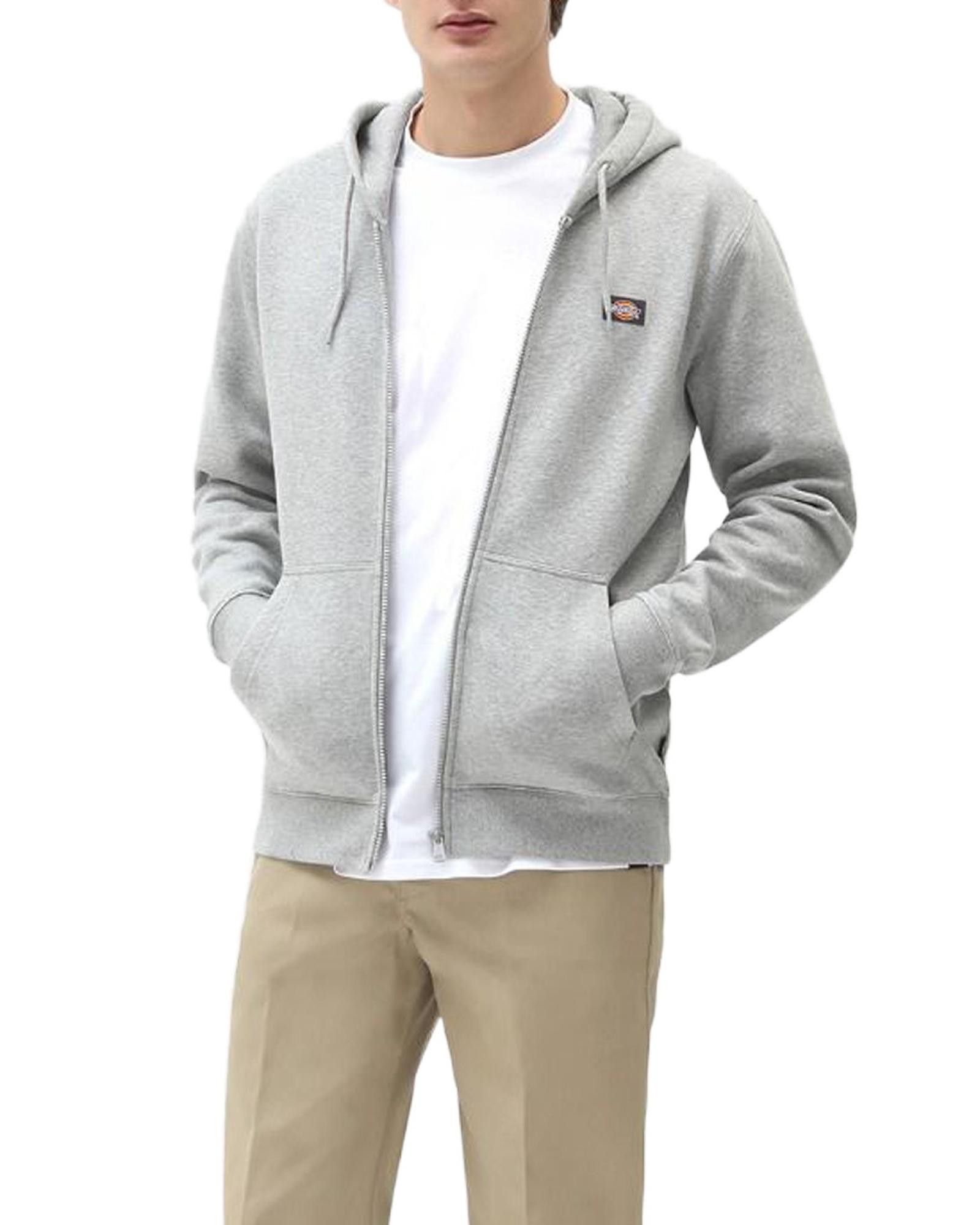 image of Dickies Zip-Up Hooded Sweatshirt in Grey, Men's (Size XS)