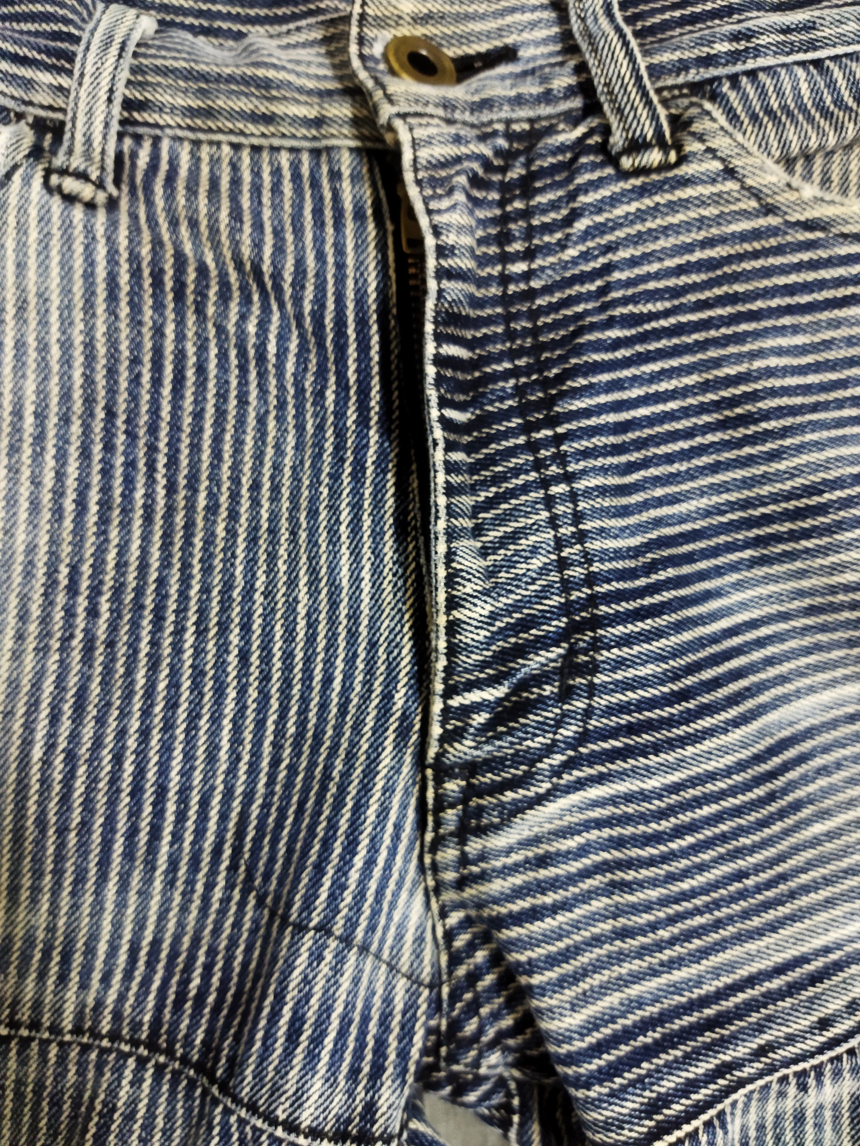 If Six Was Nine × Japanese Brand Flare Rupert The Difference Patchworked Hickory Pants Size US 28 / EU 44 - 3 Thumbnail