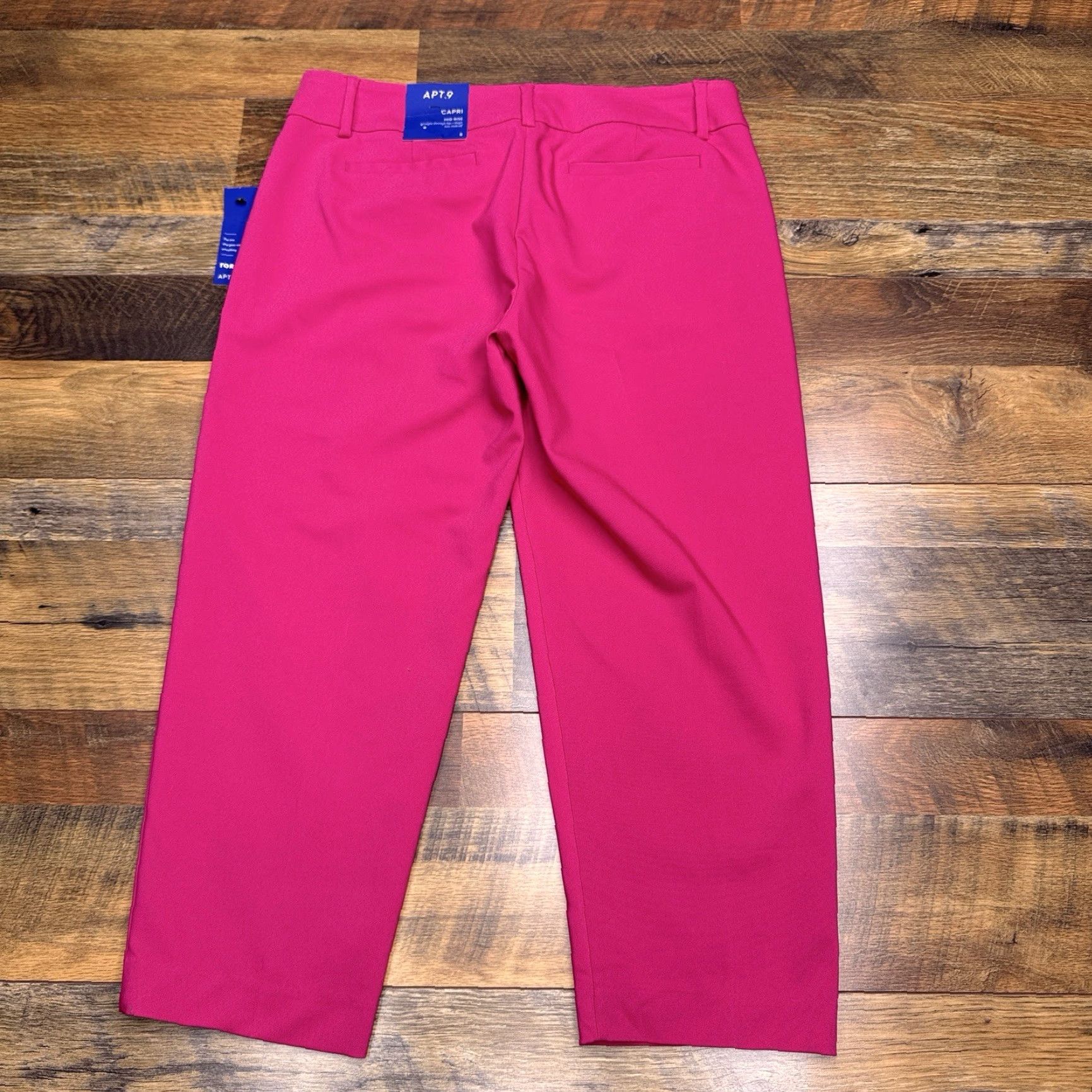 Apt. 9 Apt. 9 Pink Capri Pants Womens 8 Mid Rise Stretch Flat Front Straight Leg Workwear Casual Size 30" / US 8 / IT 44 - 3 Thumbnail