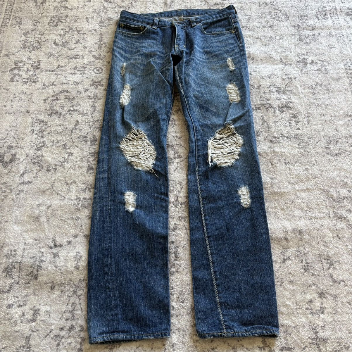 Pre-owned Number N Ine Number (n)ine Ss03 Kurt Cobain Distressed Jeans | Size 0x30 In Blue