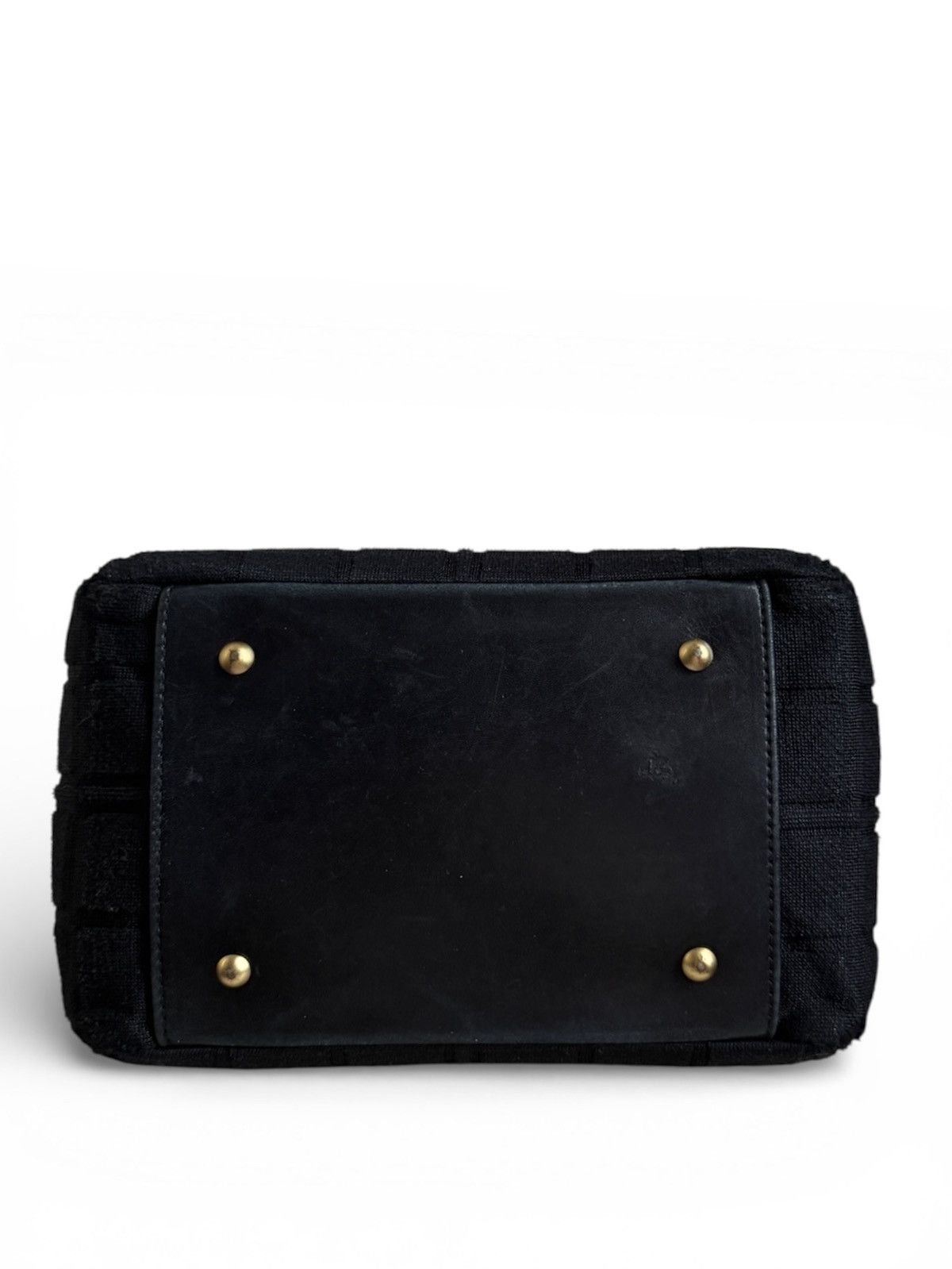 Chanel Chanel Vintage Chocobar Black Jersey Tote with chain straps Size ONE SIZE - 7 Thumbnail