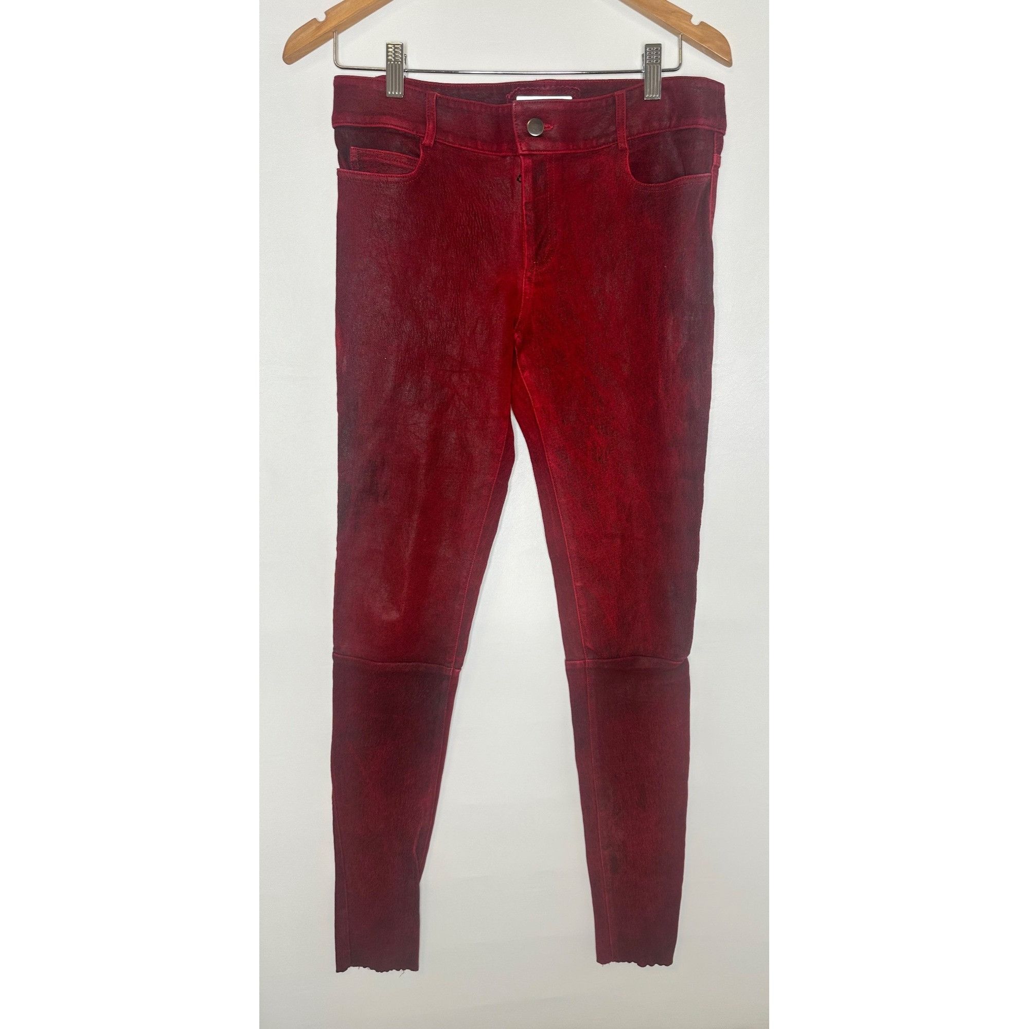 Other Gomez-Gracia London Unique Red Leather Pants, US8/UK14 Size 30" / US 8 / IT 44 - 1 Thumbnail