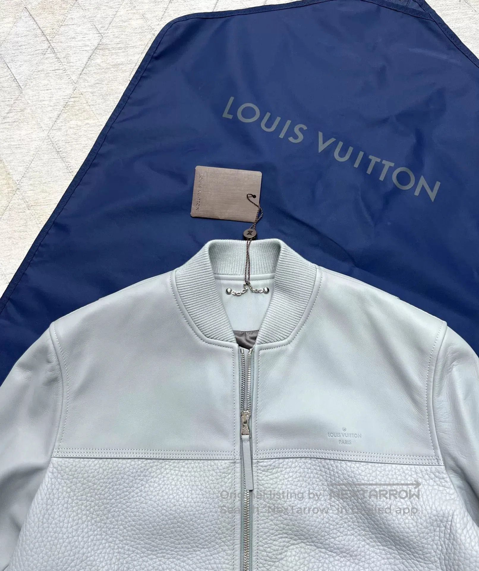 Louis Vuitton LV Elephant Gray Leather Jacket. Size US L / EU 52-54 / 3 - 2 Thumbnail