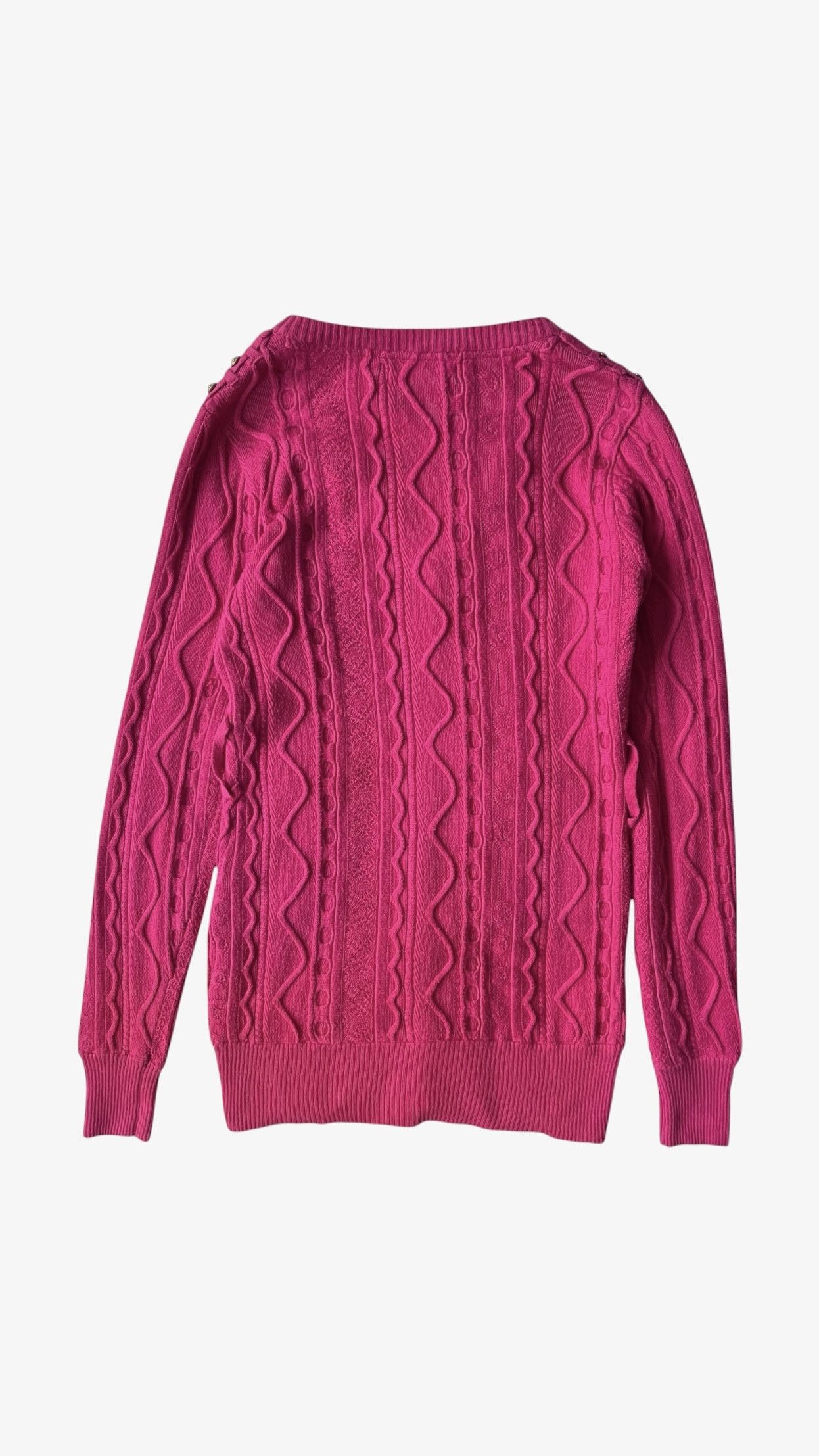 Coogi Vintage Y2K Women's Coogi 3D Textured Knit Pink Cardigan Size M / US 6-8 / IT 42-44 - 4 Thumbnail