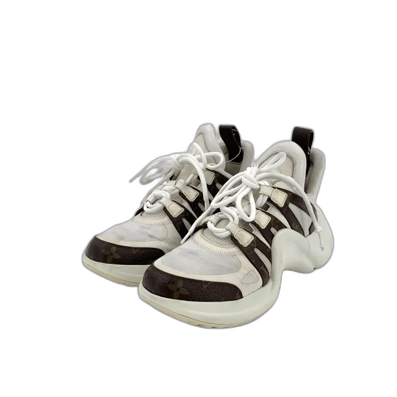 Louis Vuitton Louis Vuitton White Logo Thick Sole Sneakers Size US 10 / EU 43 - 1 Thumbnail