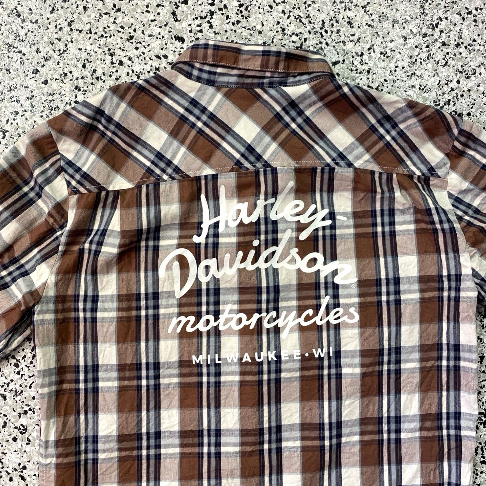 Harley Davidson Harley-Davidson Shirt Mens M Brown Plaid Flannel Long Sleeve Button Up Biker Size US M / EU 48-50 / 2 - 6 Thumbnail