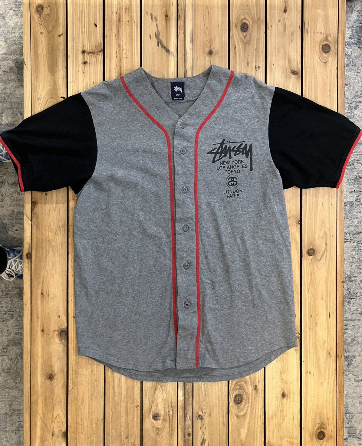 2010 s Stussy World Tour Baseball Jersey Size Large Tops