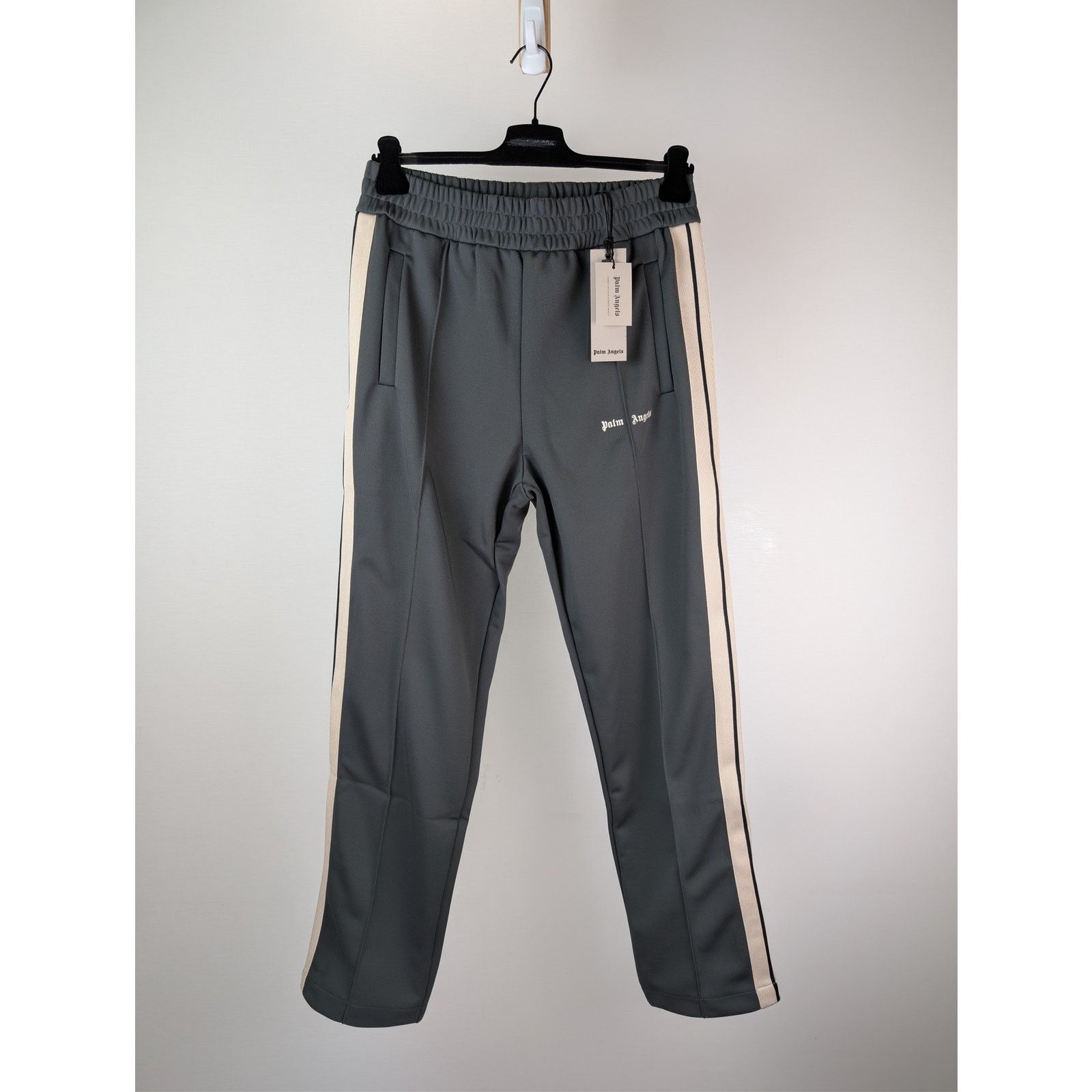 Palm Angels o1rshd1 Q:2 / New Classic Track Pants in Dark Grey / White Size US 36 / EU 52 - 1 Thumbnail