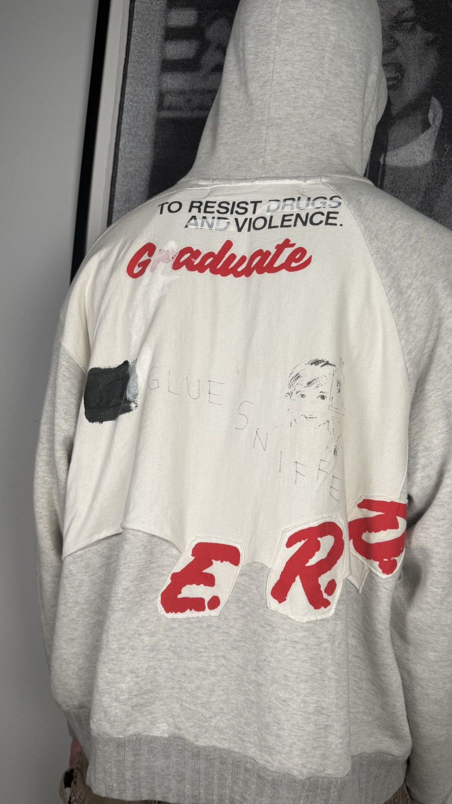 Enfants Riches Deprimes 🚭1 of 1 ULTIMATE GRAIL🚭HAND DRAWN “GLUE SNIFFER” DARE HOODIE Size US XL / EU 56 / 4 - 6 Thumbnail