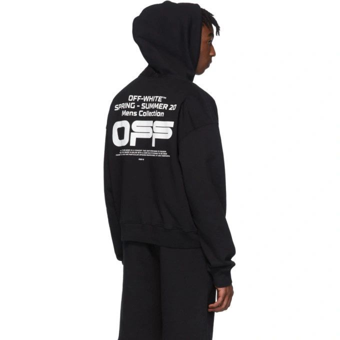 Off-White Black Wavy Line Logo Oversized Hoodie Size US M / EU 48-50 / 2 - 2 Thumbnail